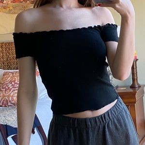 brandy melville off the shoulder tee